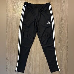 Adidas Men’s Essential Training Pants, Joggers, Black, White Stripes